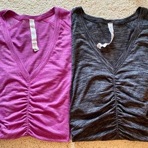 Pair of Lululemon interval long sleeve shirts